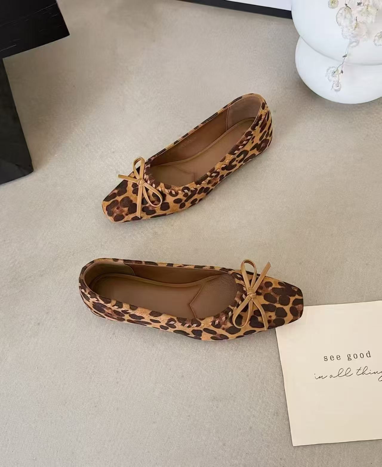 BINJIA宾茄豹纹单鞋女2026秋冬新款法式玛丽珍软底舒适