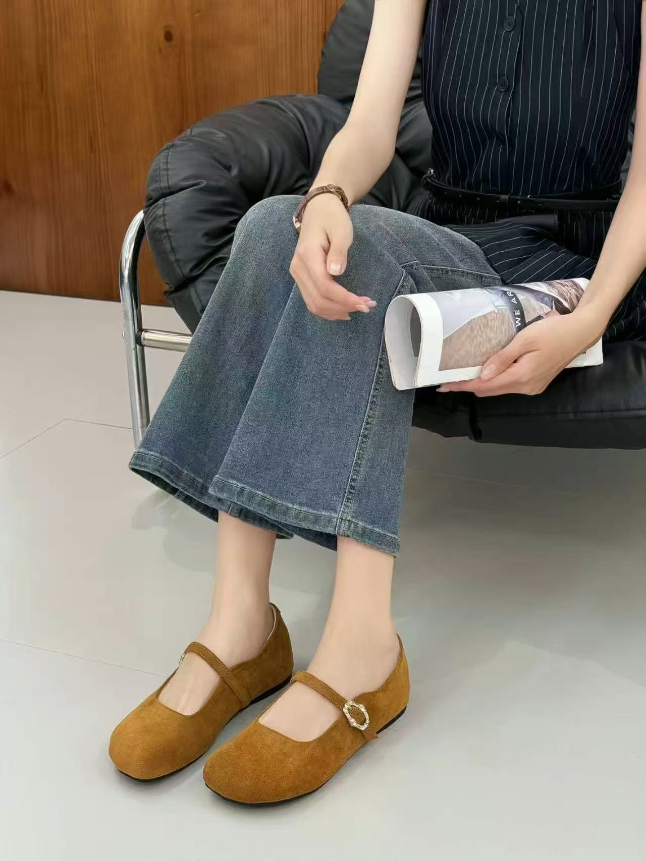 BINJIA宾茄法式浅口芭蕾单鞋女2026新款软底舒适不累脚